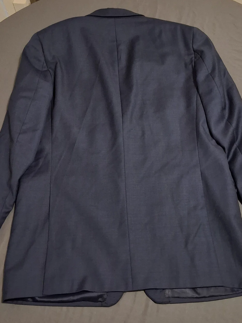 Men's RALPH LAUREN blazer, size 44L, 100% wool, navy blue.  Has some small holes